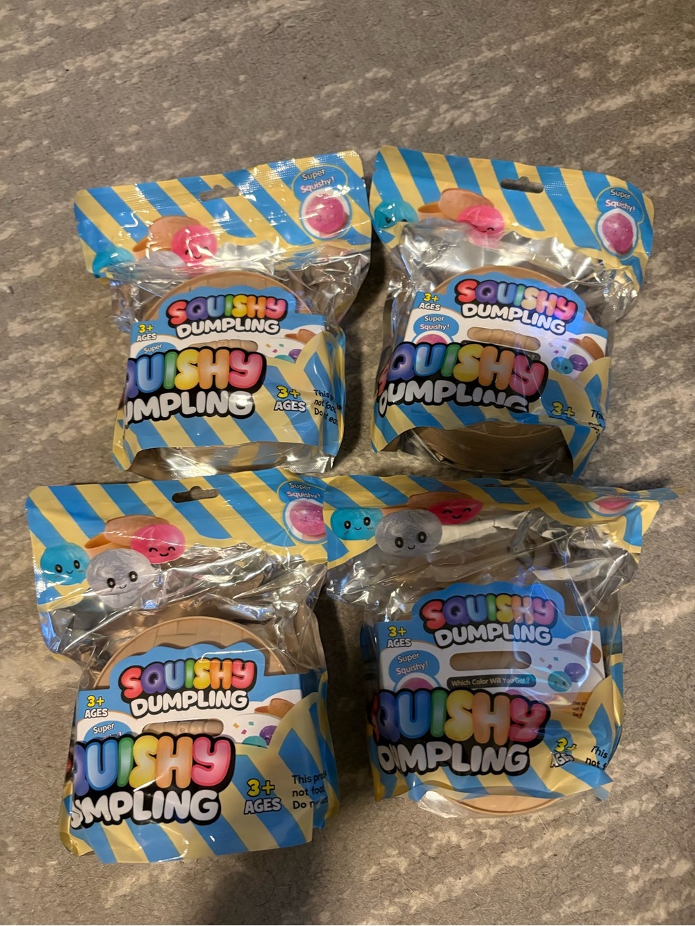 Set of 4! Brand New Sealed Squishy Dumpling Toys! Viral Tik Tok Hype Needoh